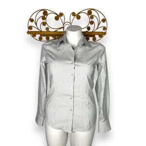 Talbots women's pinstripe button down shirt sz 10
